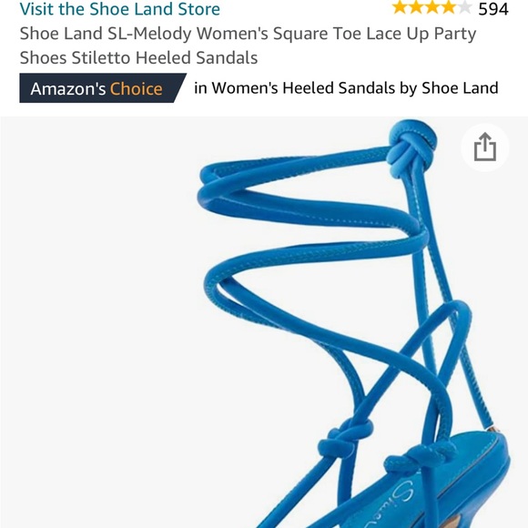 NWT Blue Lace Up Heel SZ 9 - Picture 3 of 5